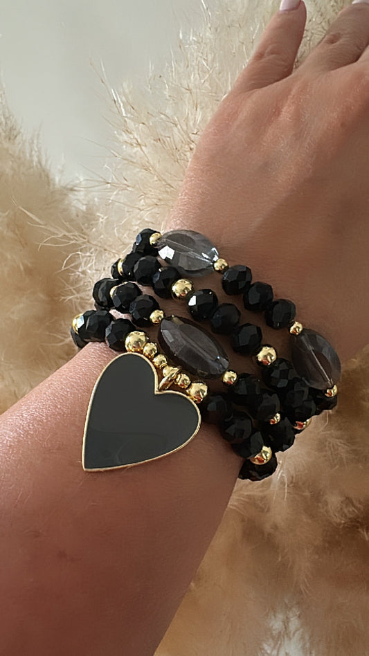 Black Tie Bracelet Stack Adorn U