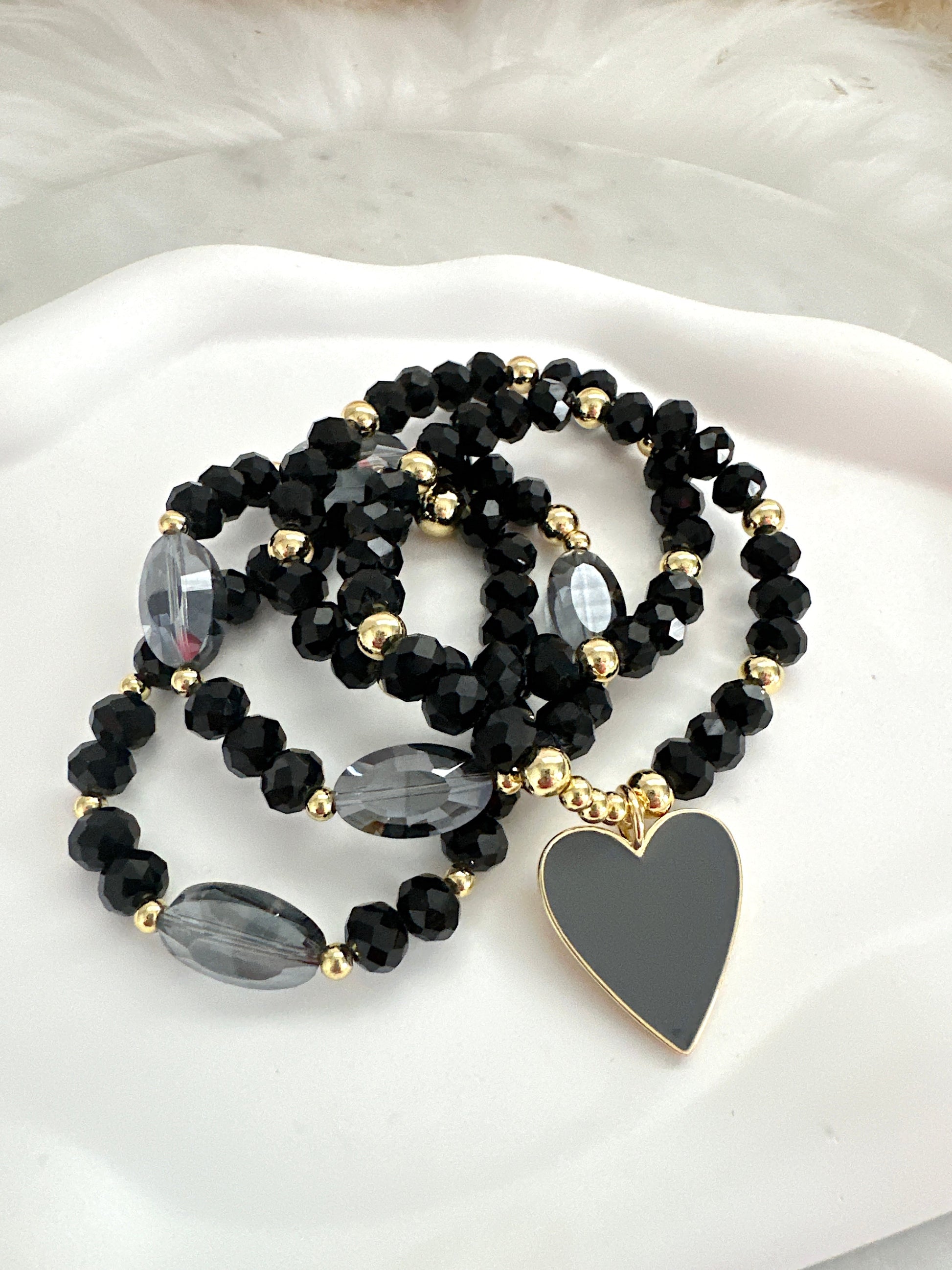 Black Tie Bracelet Stack Adorn U