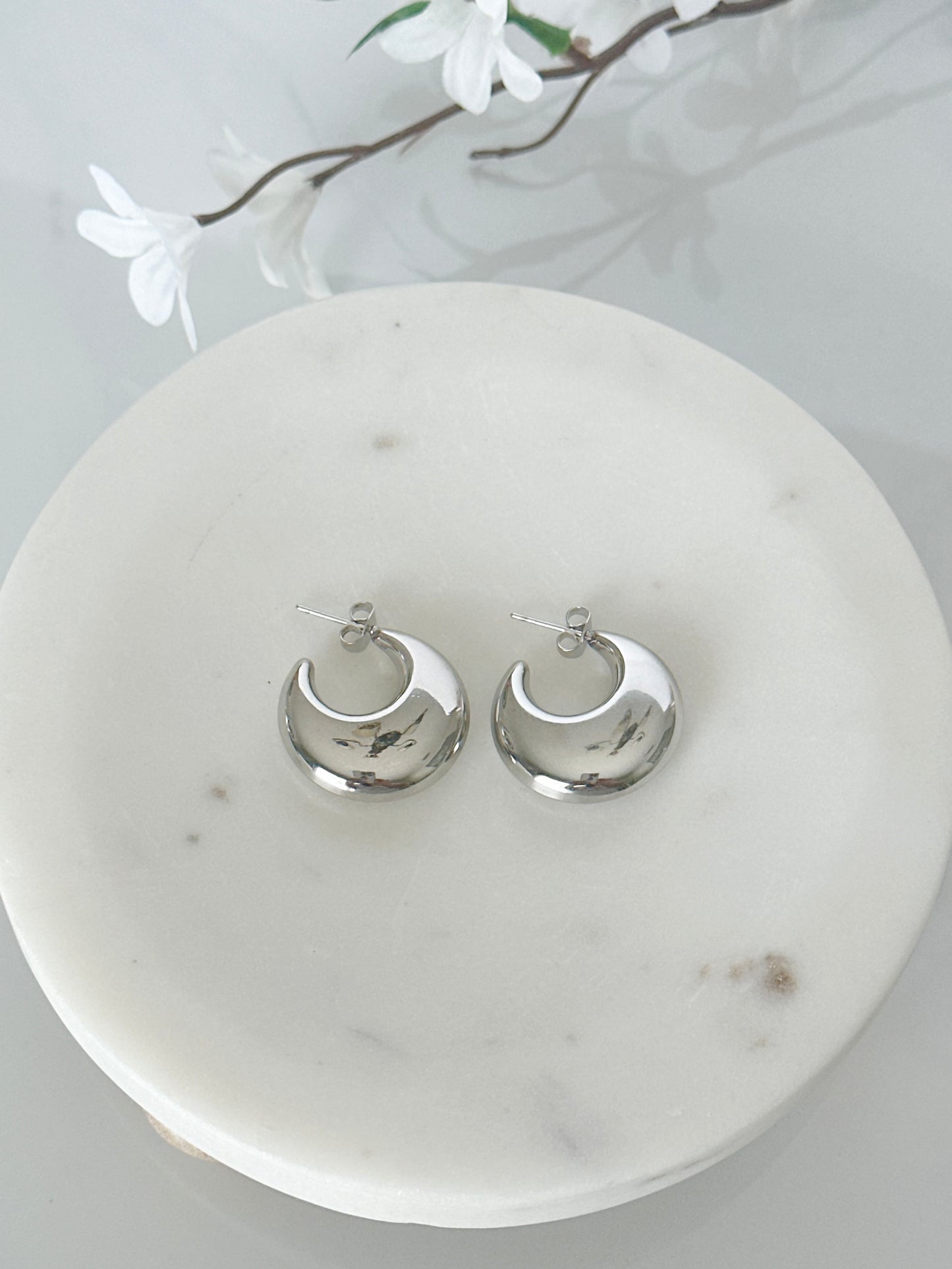 Crescent Moon Chunky Earrings - Adorn U