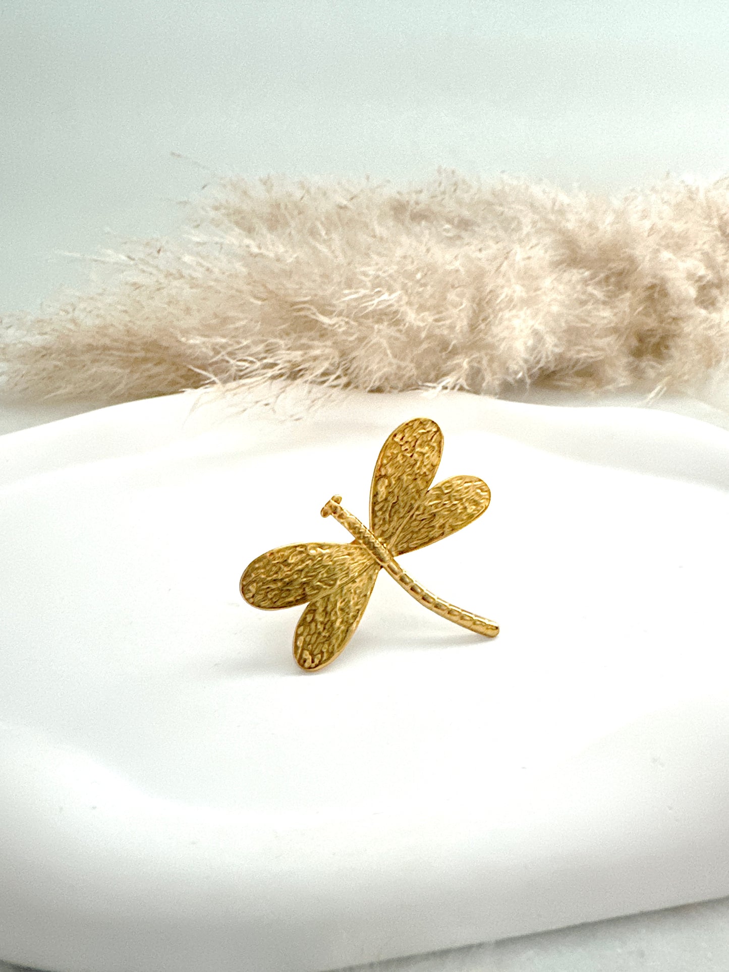 Steel Dragonfly Ring Adorn U