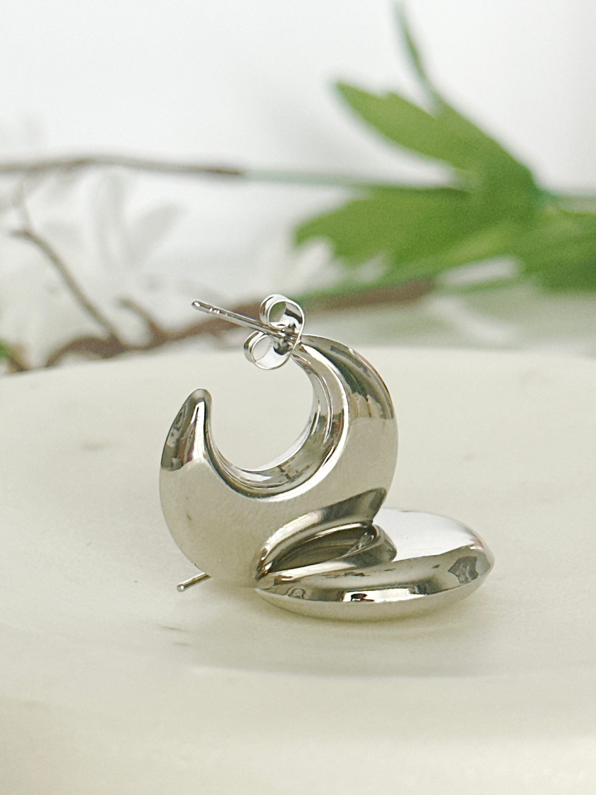 Crescent Moon Chunky Earrings - Adorn U