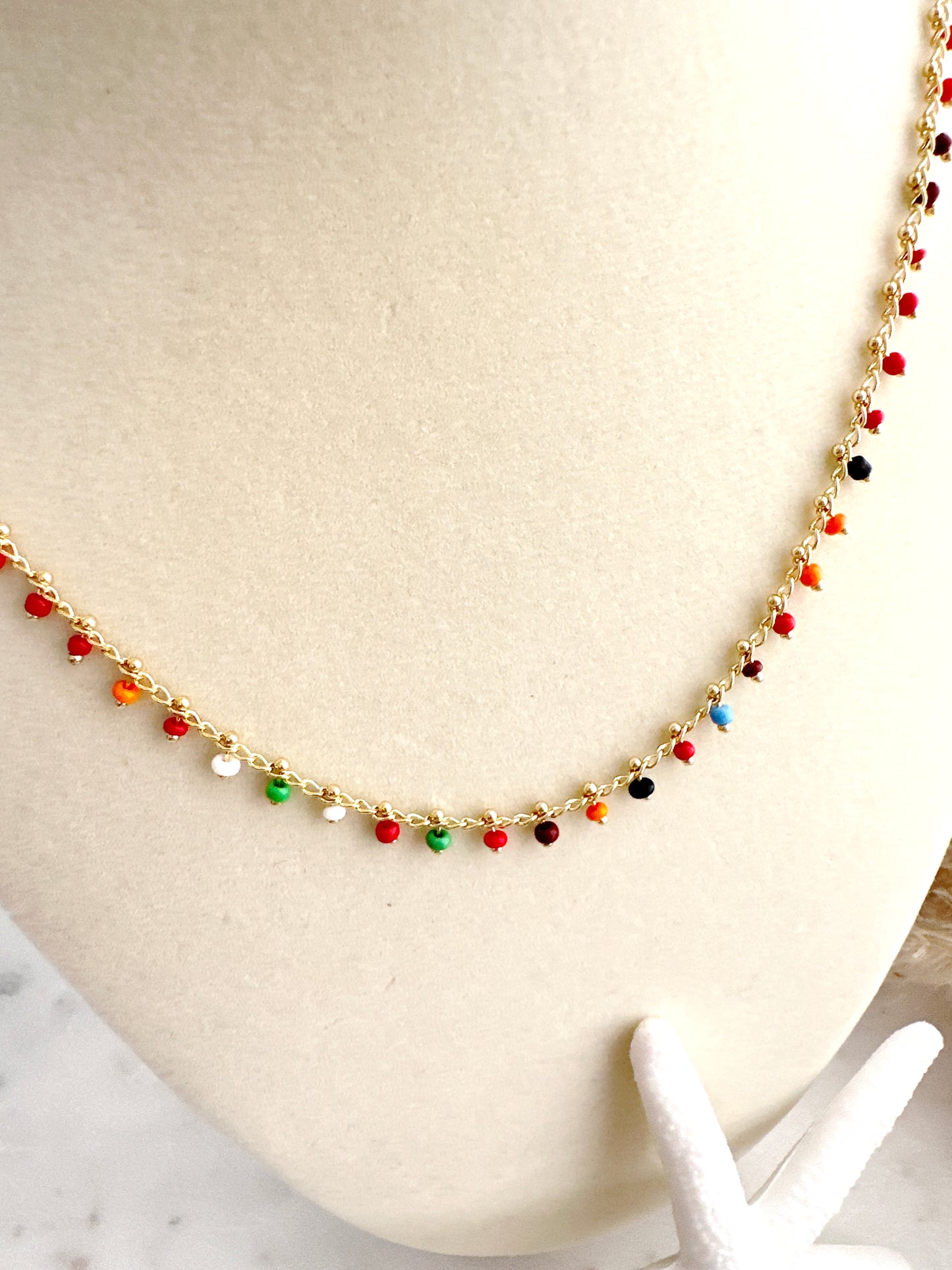 Multicolored beaded necklace