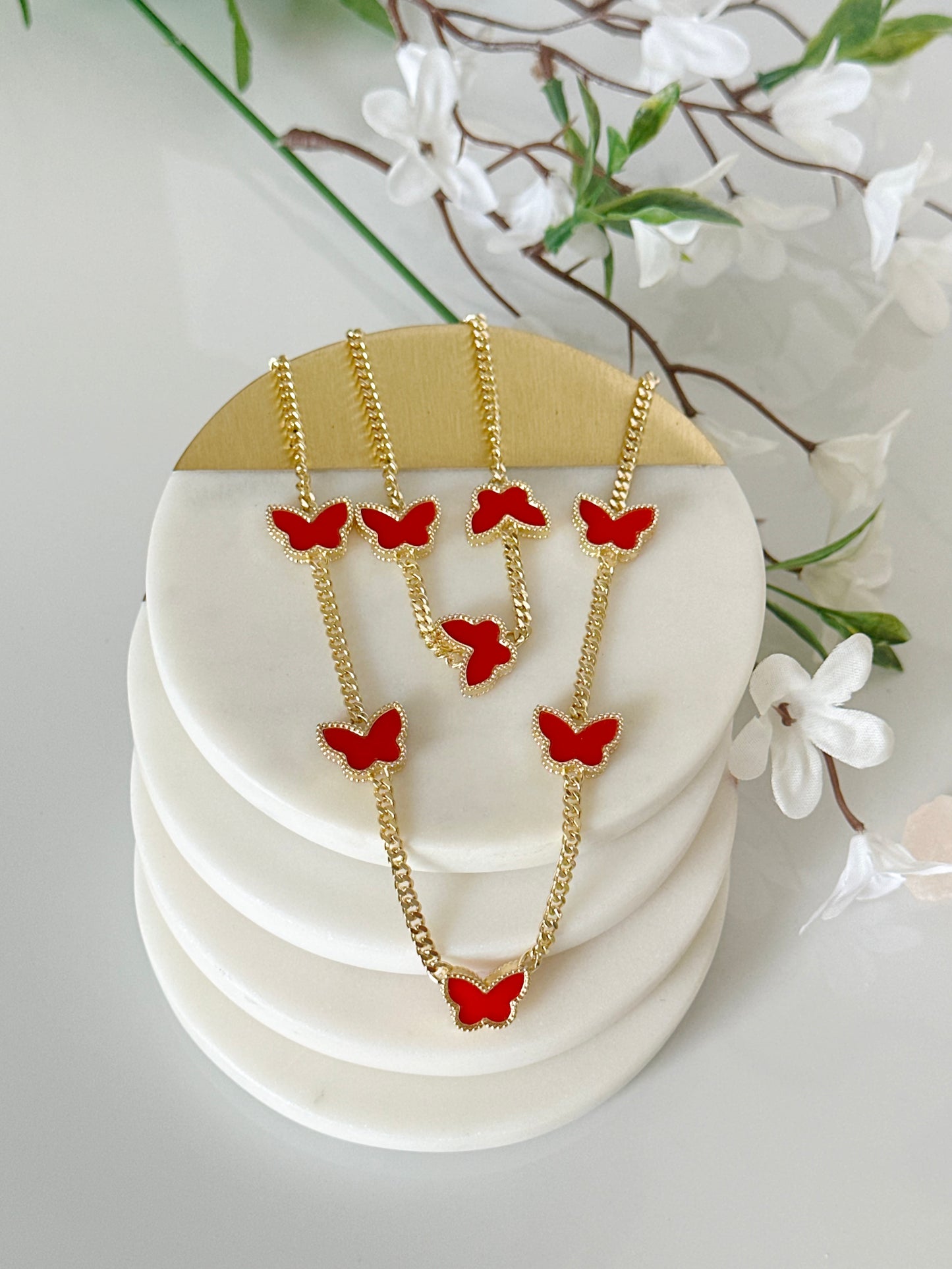 Butterfly Necklace and Bracelet Set - Adorn U