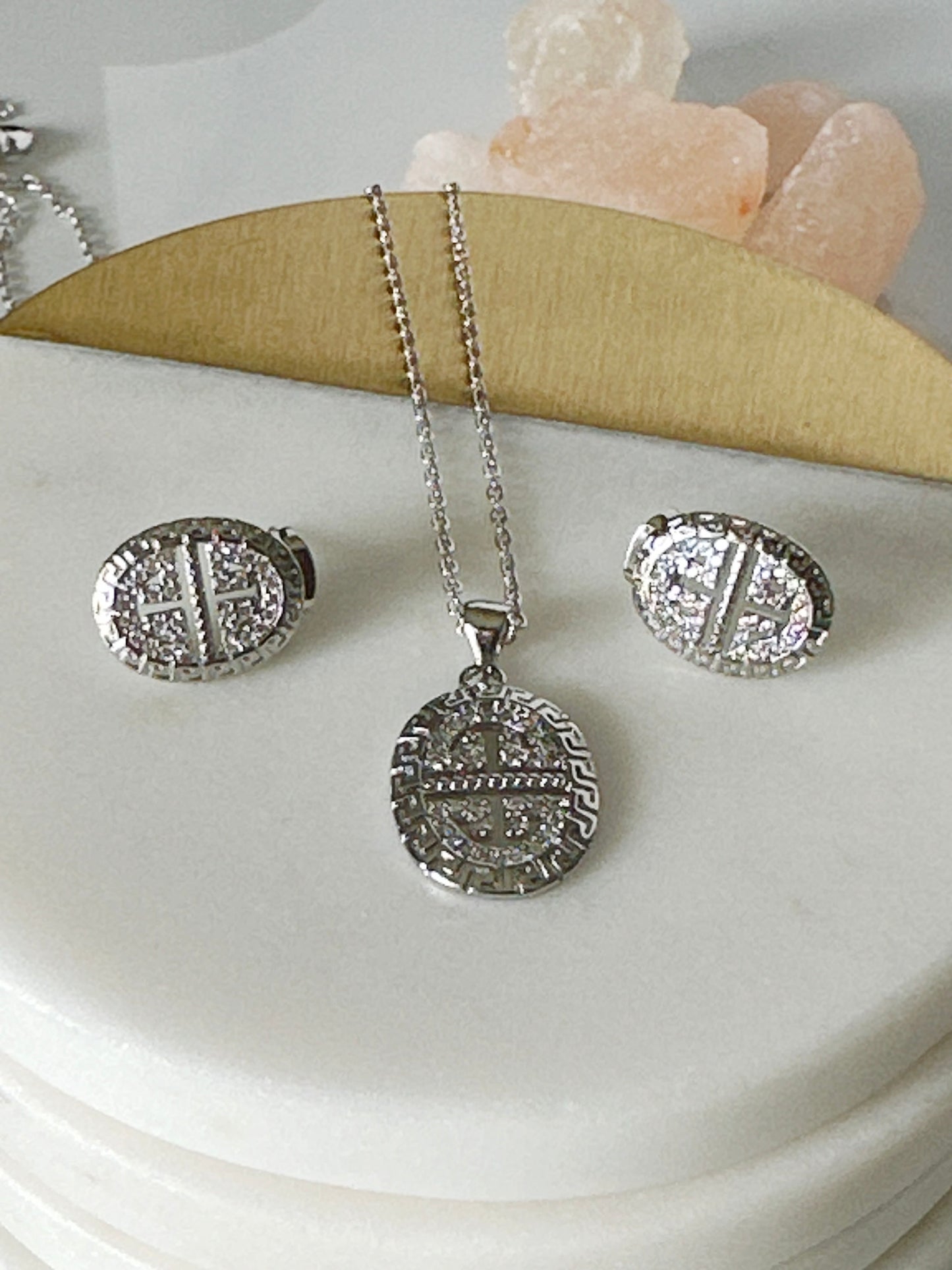 Geo Necklace and Earrings Set - Adorn U