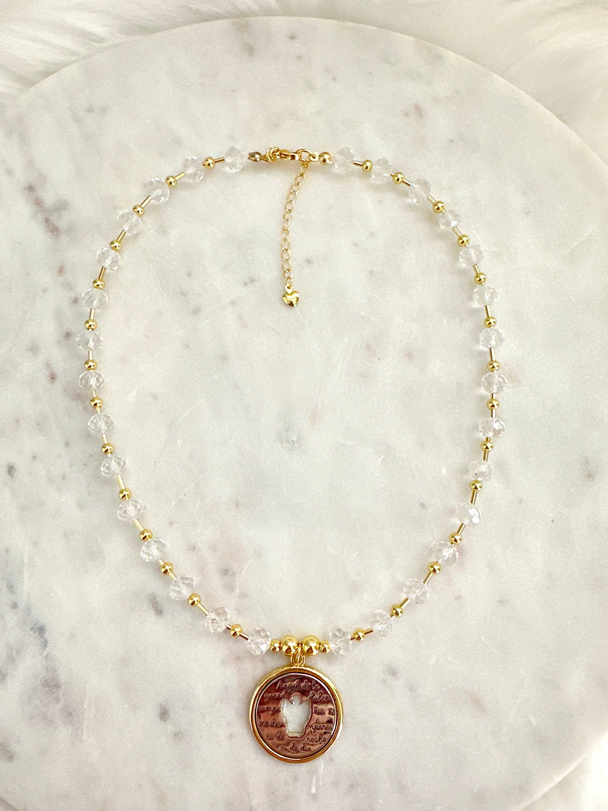 Angel De La Guardia Crystal Necklace Adorn U