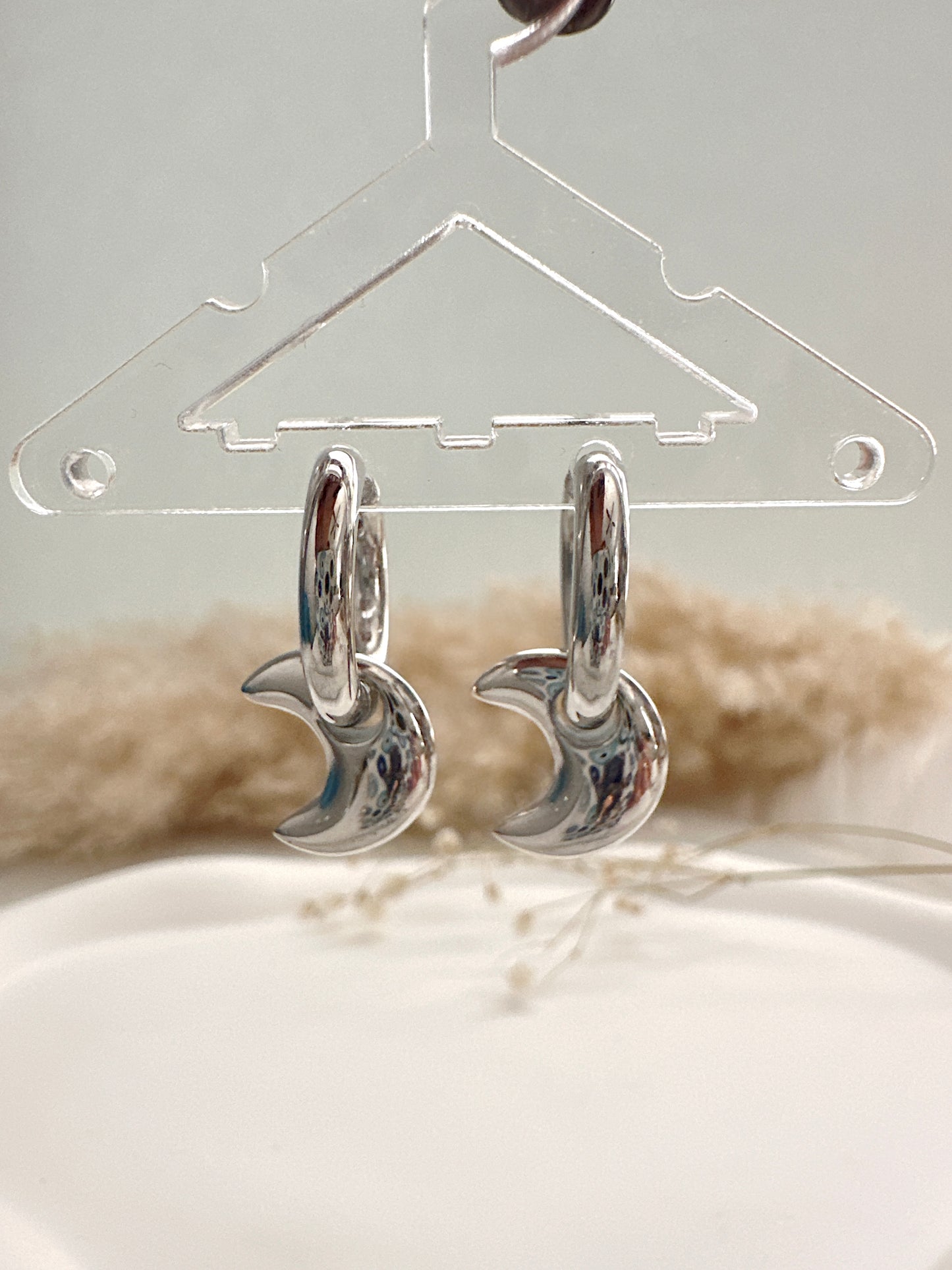 Puffy Moon Huggie Hoops Adorn U