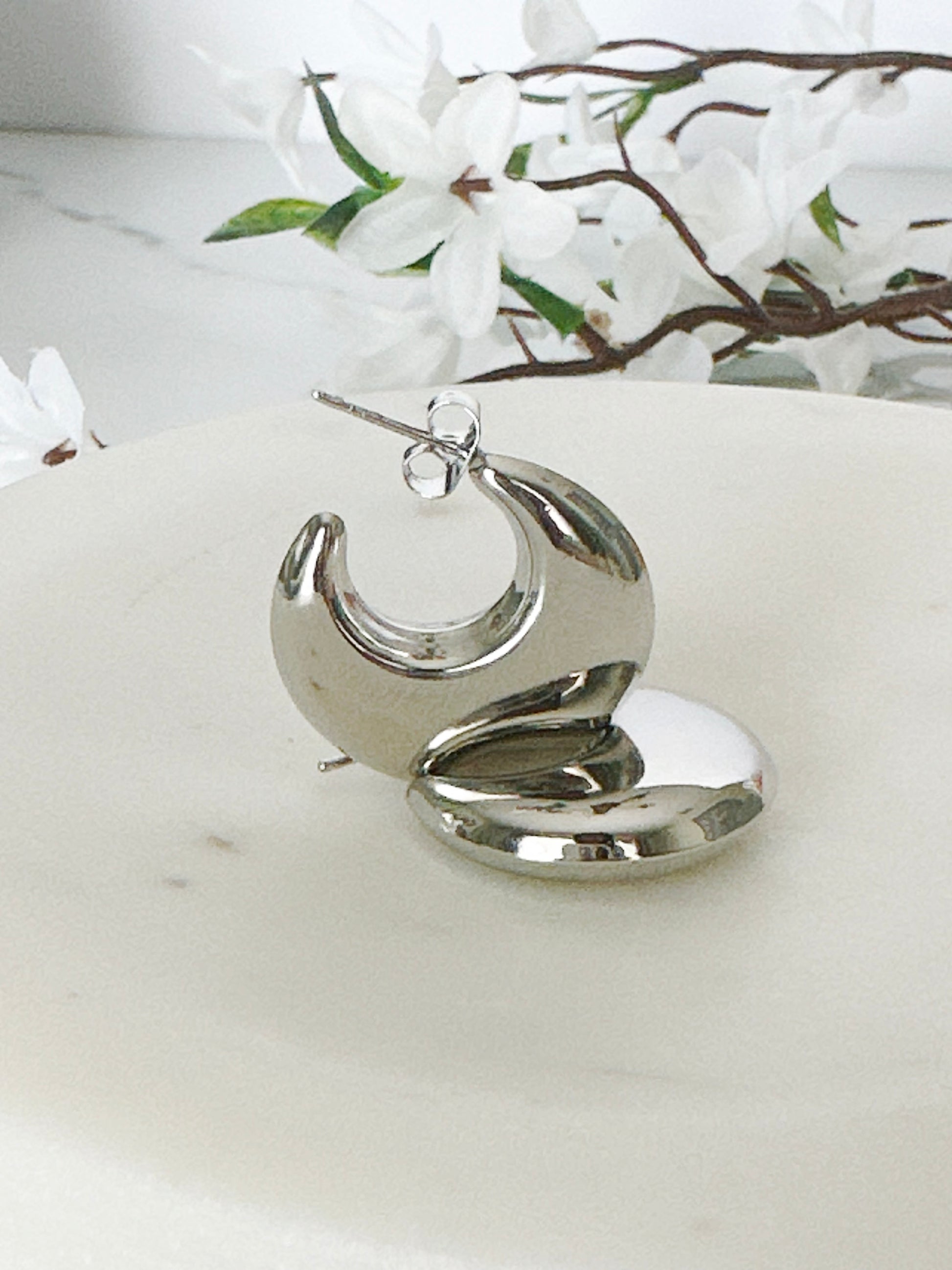 Crescent Moon Chunky Earrings - Adorn U