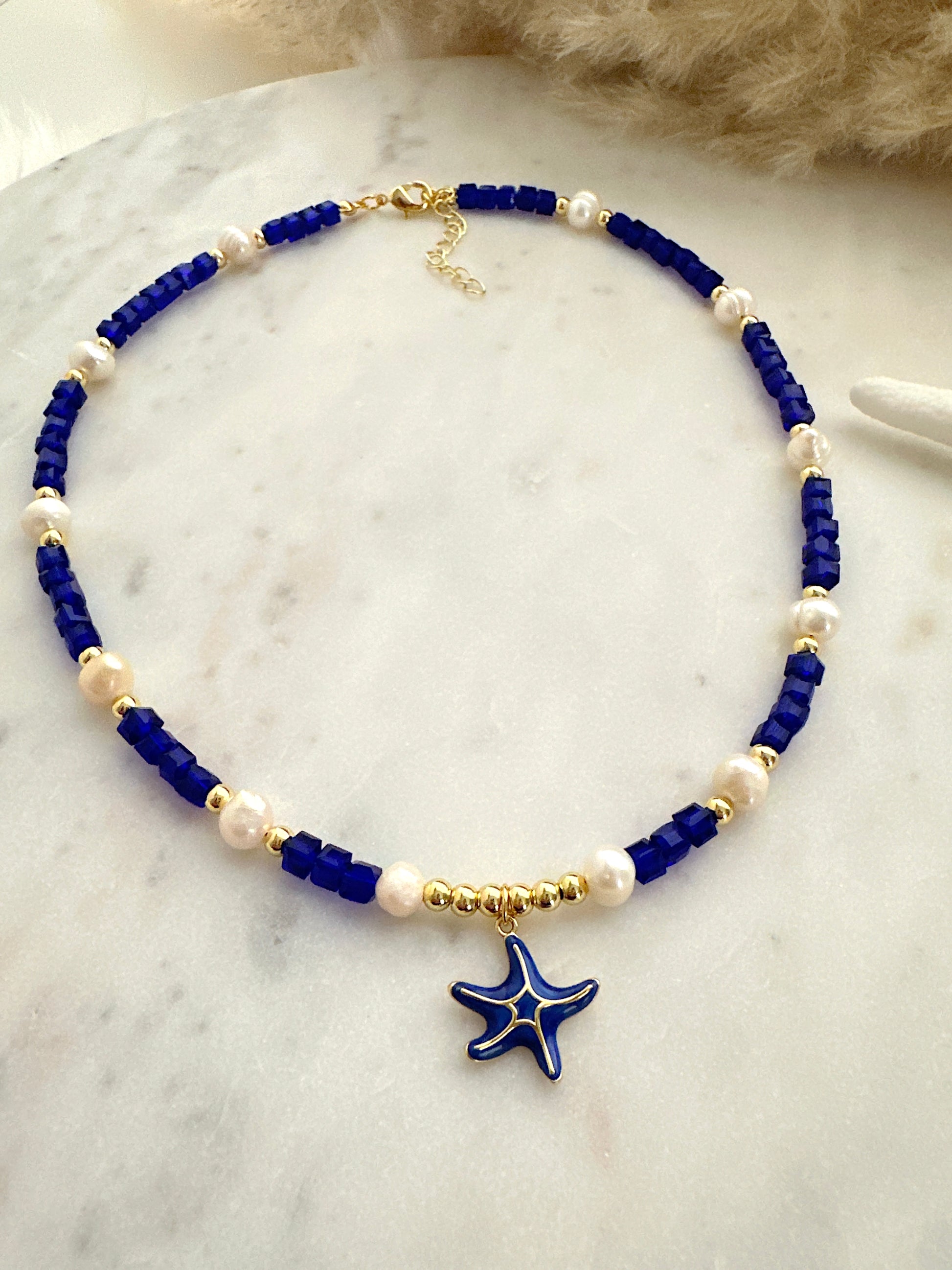 Blue Crystal Necklace - Adorn U