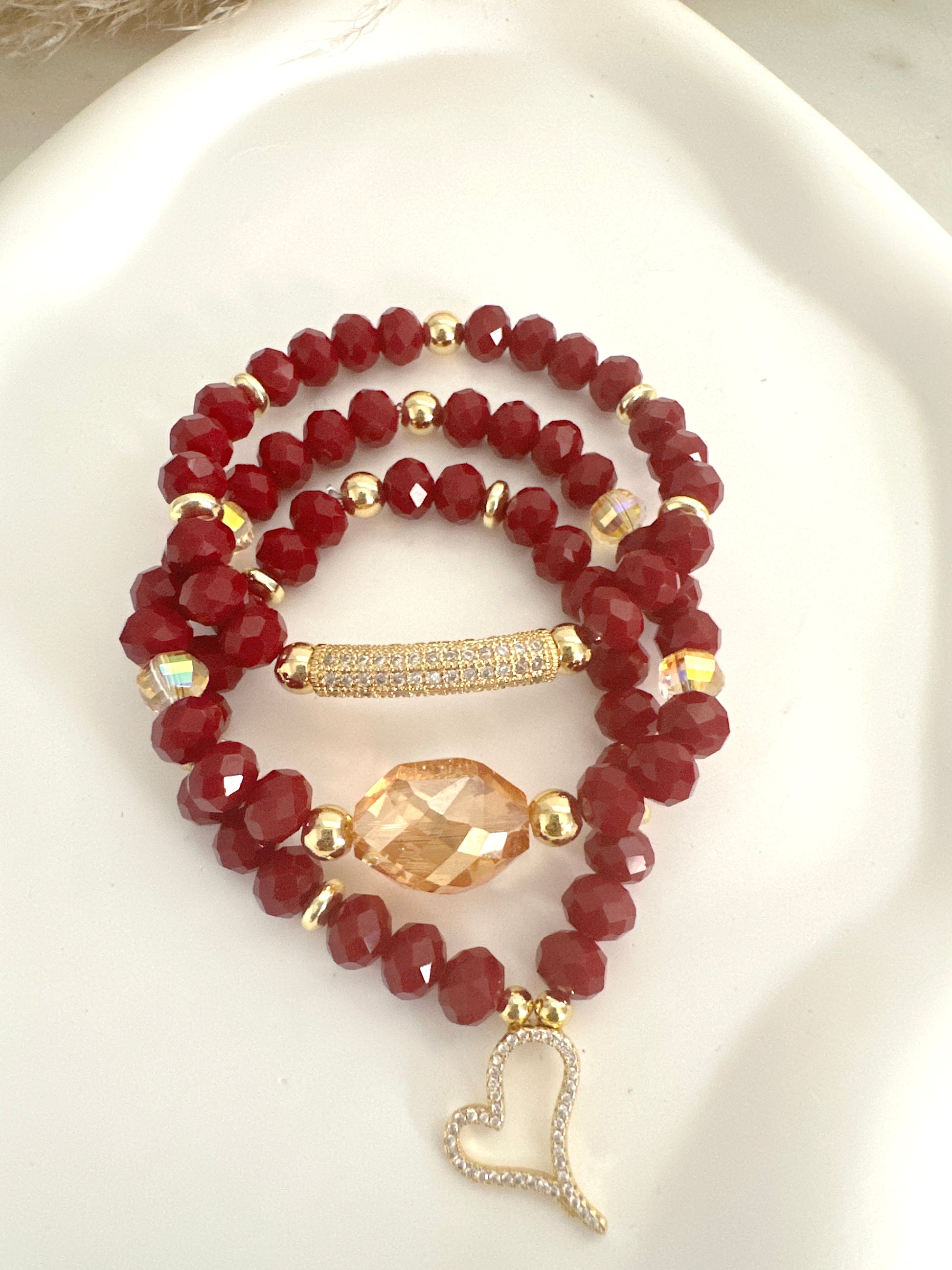 Garnet Bracelet Stack Adorn U