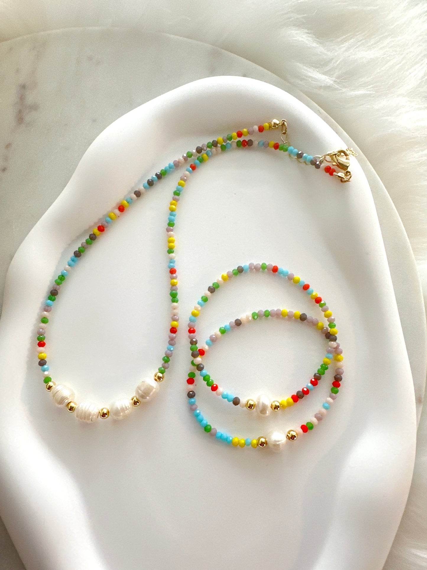 Rainbow mustard seed bracelets