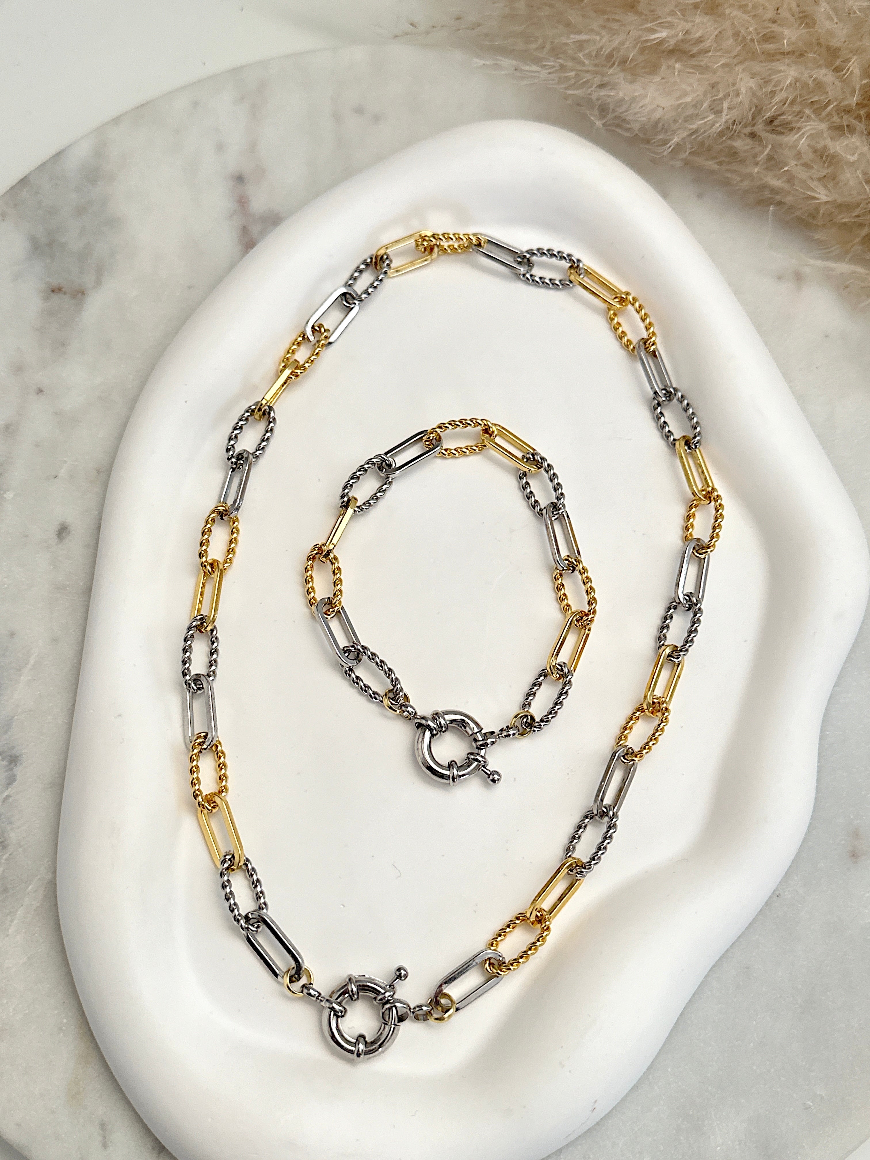 Twisted Mixed Metals Paperclip Set Adorn U